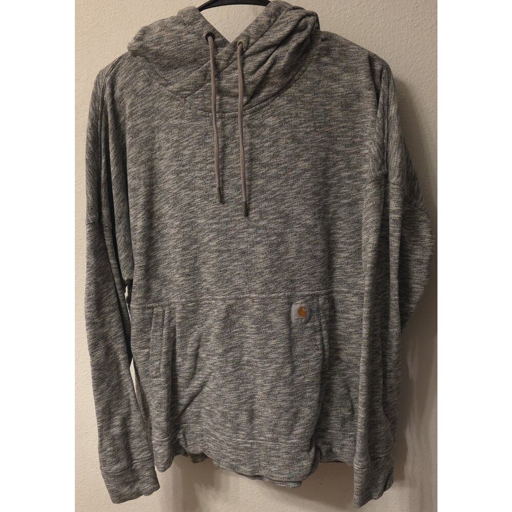 Carhartt Hoodie Sweater Newberry Relaxed Fit Pullover Womens Lg Gray Outdoors